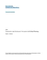 Paramedics' and employers' perceptions of critical thinking